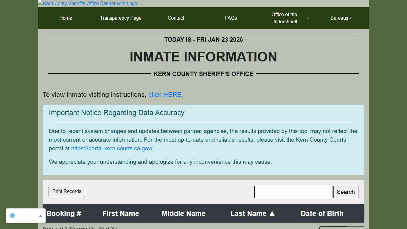 Inmate Information KCSO